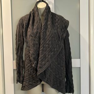 CAbi Circle Sweater Style 720 Dark Gray Size Small 2 in 1 sweater